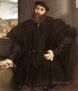 lorenzo loto Painting - Retrato de un caballero 1530 Renacimiento Lorenzo Lotto